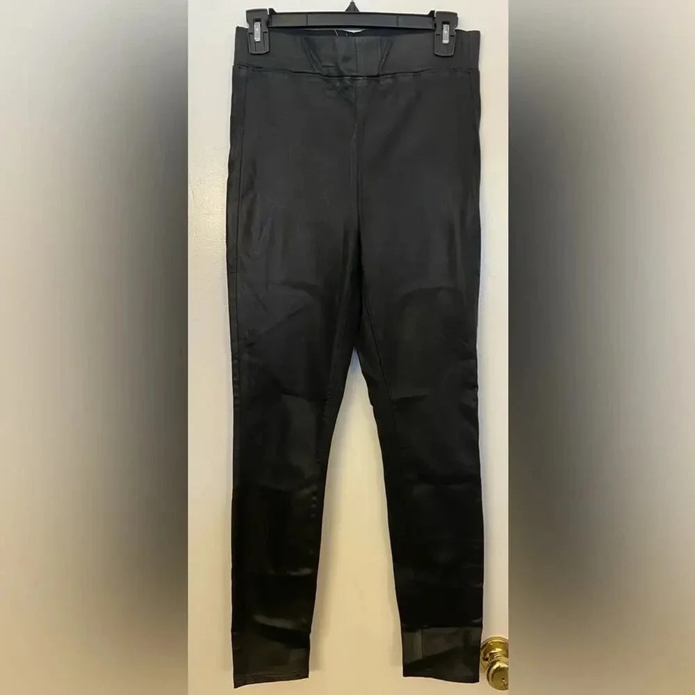 L'AGENCE Rochelle Coated Jean Black Size Large - Picture 5 of 12